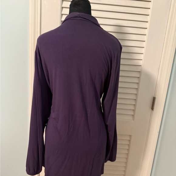 Duluth NEW without tags. Deep Purple Women's Short Robe. With two big pockets. L - Picture 3 of 5